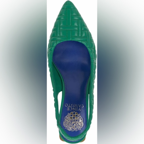 Vince Camuto-Hamden Quilted Slingback Pump
Color: Emerald
Size: 6.5, Medium - Picture 3 of 3